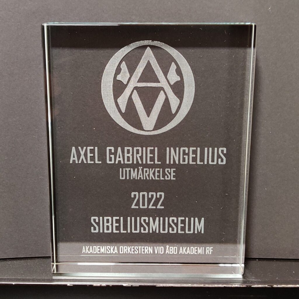 Axel Gabriel Ingelius-utmärkelsen år 2022 tilldelades Sibeliusmuseum
